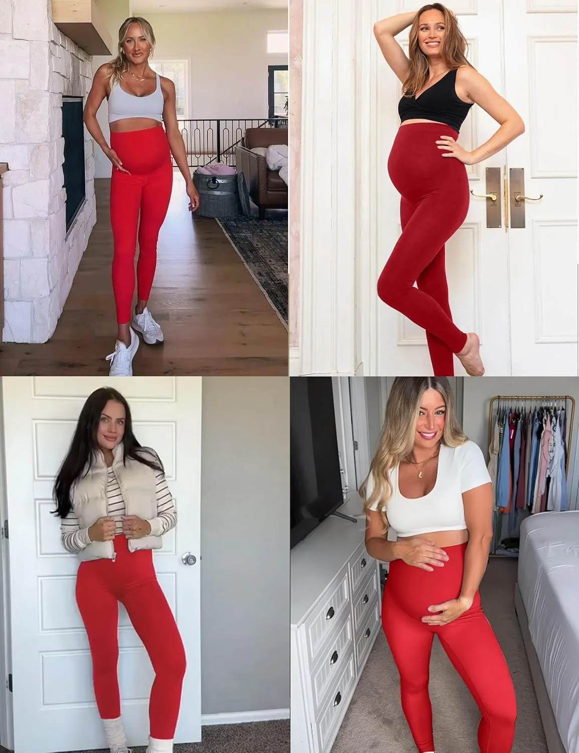 Olmlmt Womens Maternity Workout Leggings Over The Belly Buttery Soft Active Yoga Pregnancy Pants