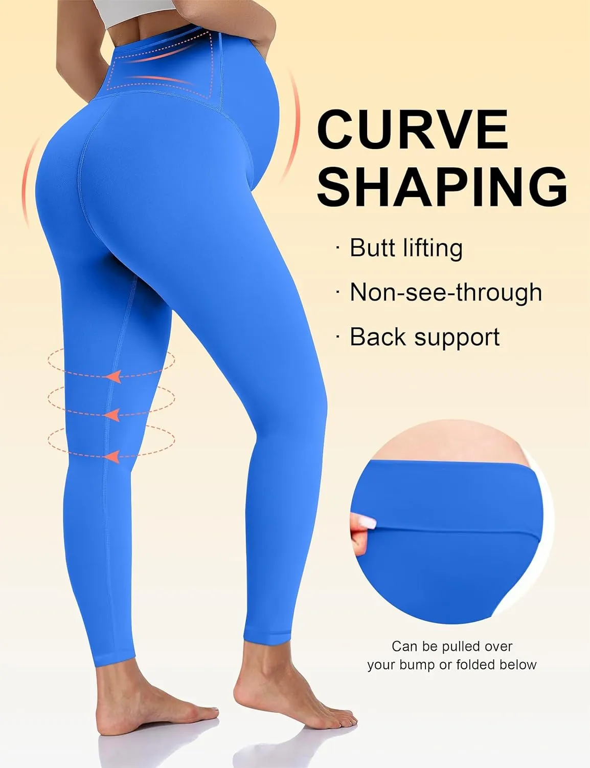 Olmlmt Womens Maternity Workout Leggings Over The Belly Buttery Soft Active Yoga Pregnancy Pants