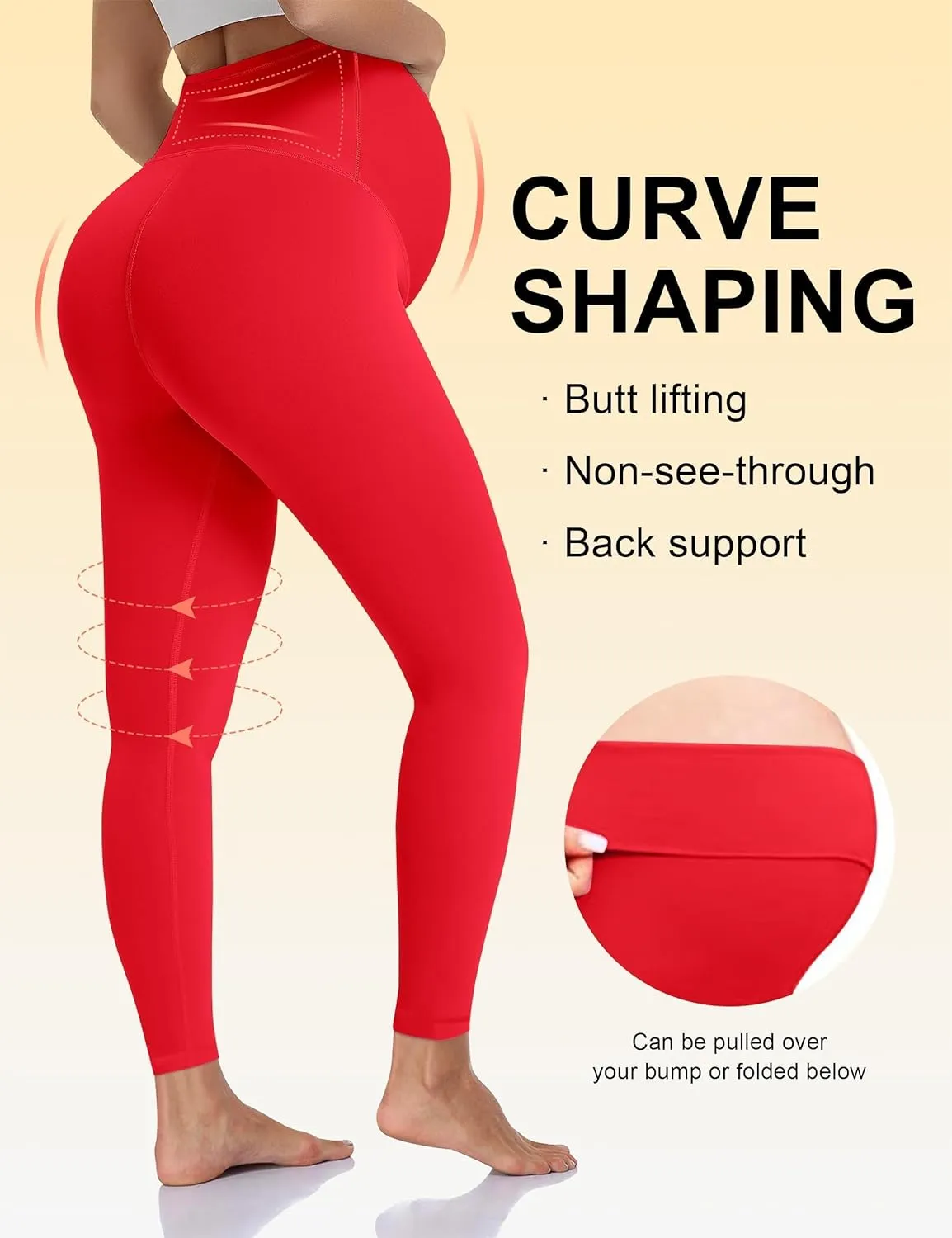 Olmlmt Womens Maternity Workout Leggings Over The Belly Buttery Soft Active Yoga Pregnancy Pants