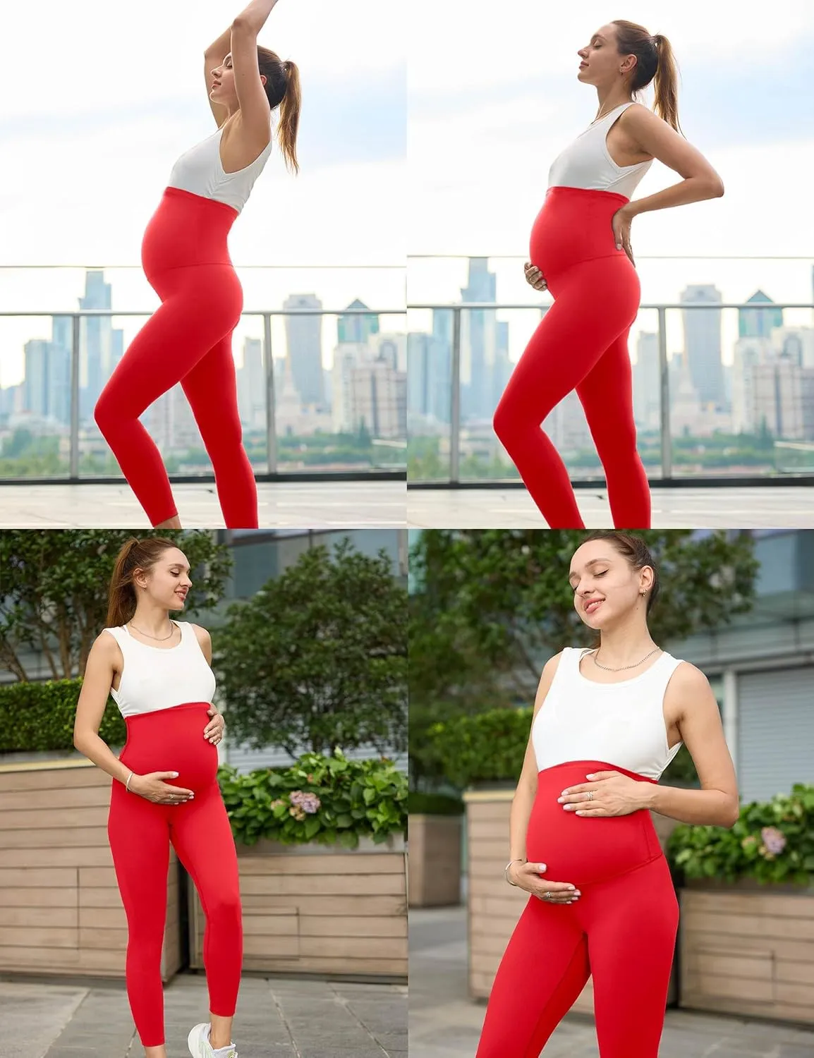 Olmlmt Womens Maternity Workout Leggings Over The Belly Buttery Soft Active Yoga Pregnancy Pants