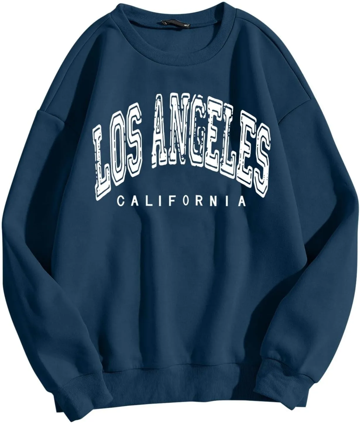 Oversized Hoodies For Women Los Angeles Letter Print Fall Outfit Long Sleeve Pullover Tops Fuzzy Trendy 2023 Winter Clothes Women'S Fashion Hoodies & Sweatshirts (A41 Navy,L)