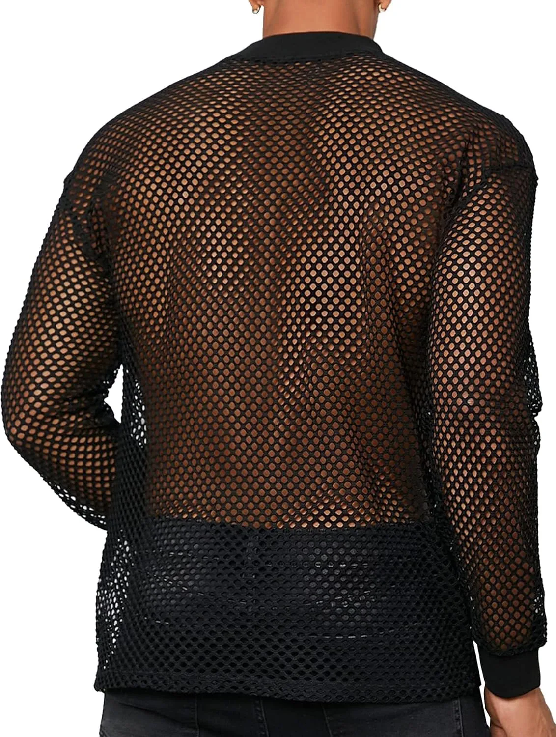 Panegy Men's Sheer Mesh See Through Tshirt Workout Gym Muscle Shirts Party Club Rave Disco Tank Top Tee