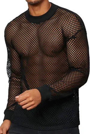 Panegy Men's Sheer Mesh See Through Tshirt Workout Gym Muscle Shirts Party Club Rave Disco Tank Top Tee