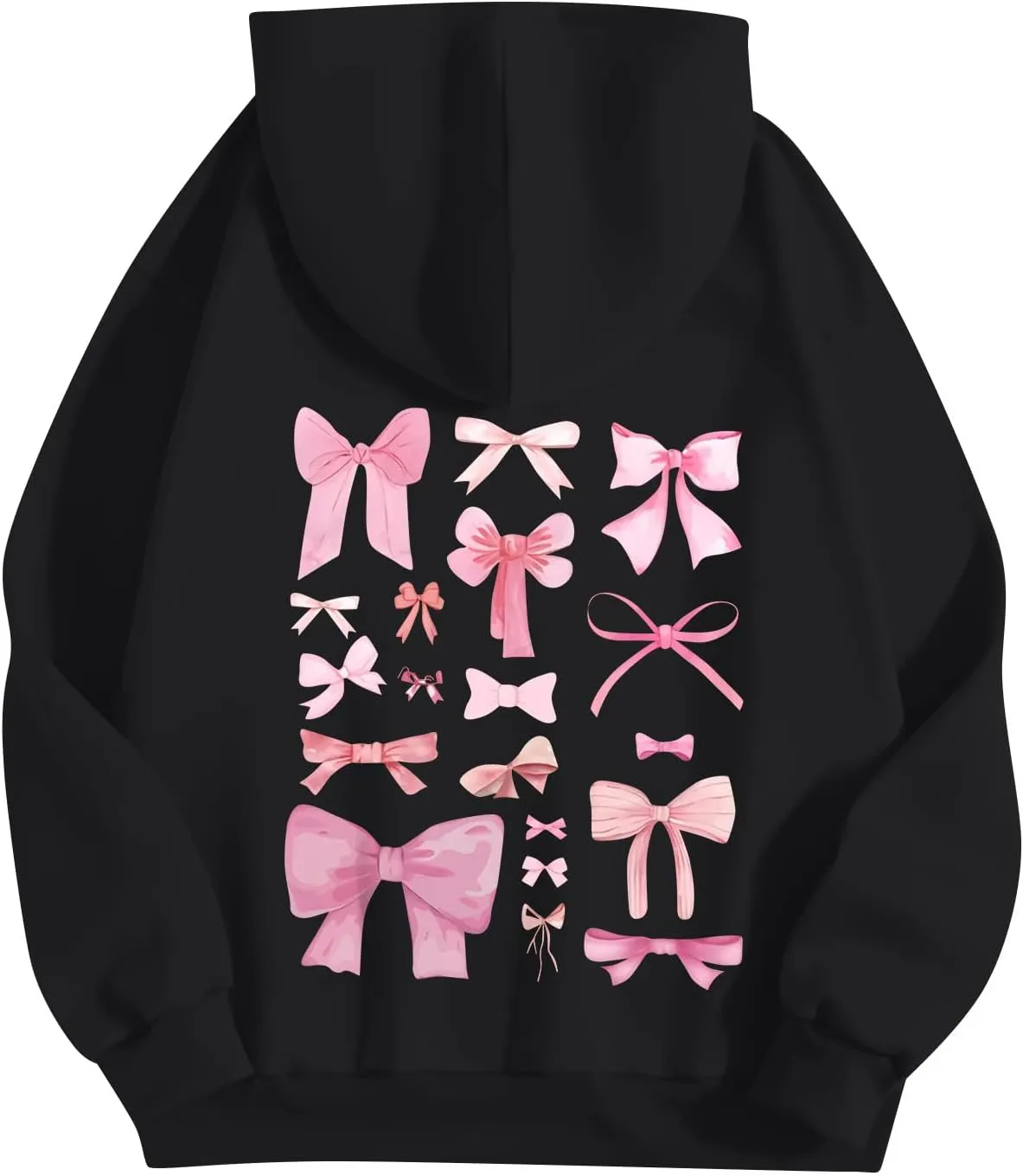 Pink Palm Puff Hoodie Preppy Y2k Hoodie Cute Graphic Hoodies for Teen Girls Oversized Clothes
