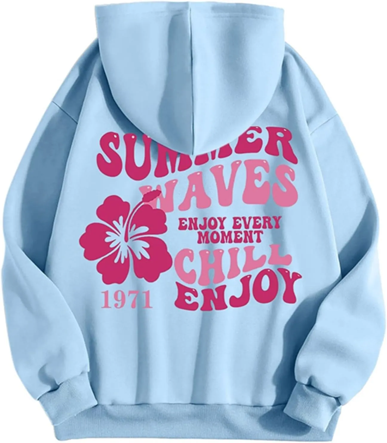 Pink Palm Puff Hoodie Preppy Y2k Hoodie Cute Graphic Hoodies for Teen Girls Oversized Clothes