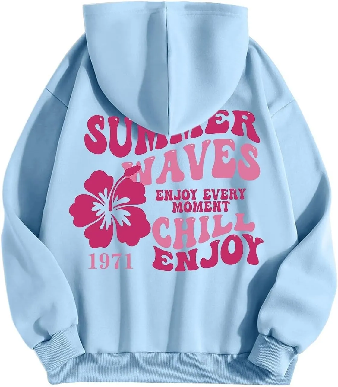Pink Palm Puff Hoodie Preppy Y2k Hoodie Cute Graphic Hoodies for Teen Girls Oversized Clothes