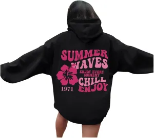 Pink Palm Puff Hoodie Preppy Y2k Hoodie Cute Graphic Hoodies for Teen Girls Oversized Clothes