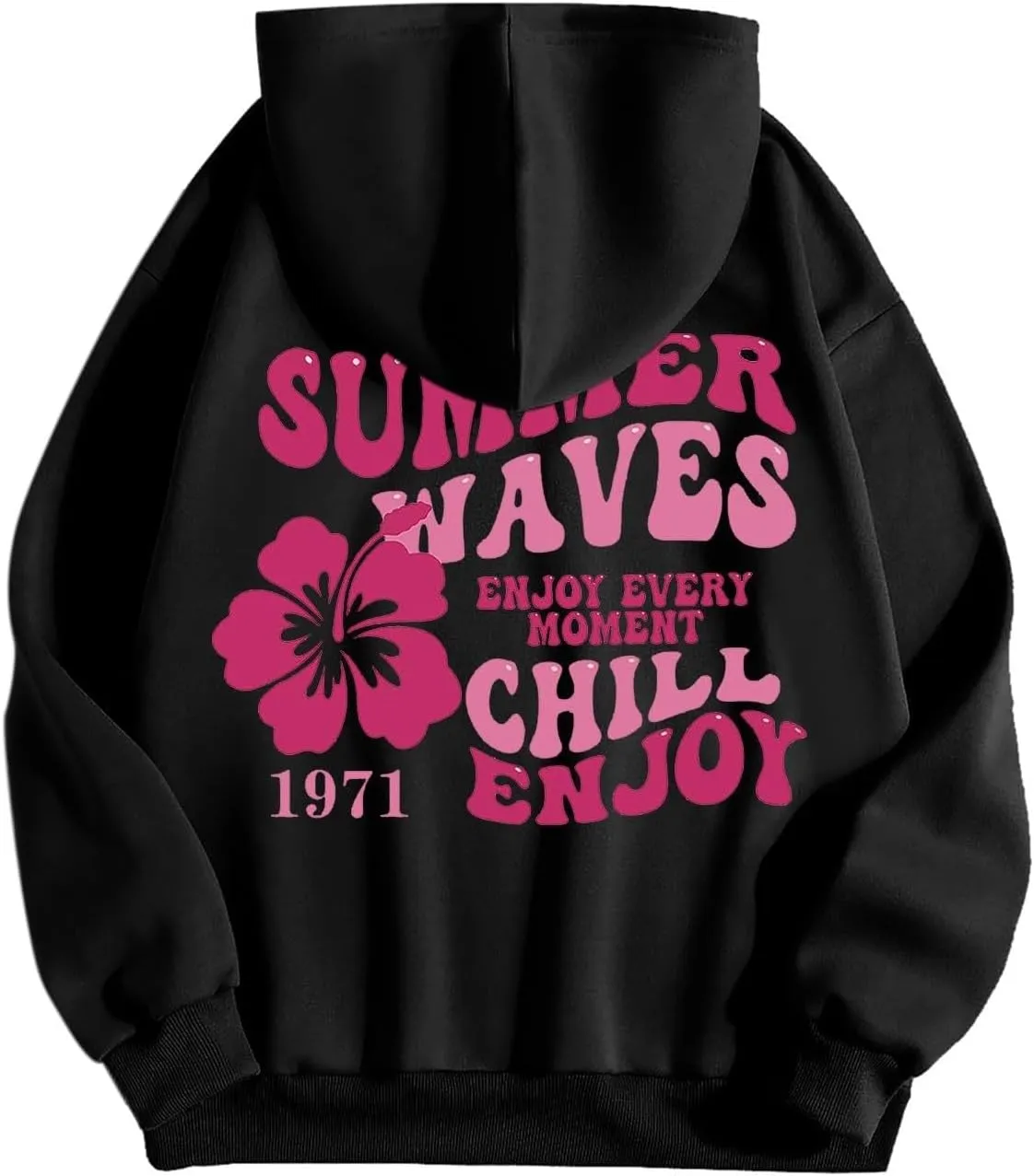 Pink Palm Puff Hoodie Preppy Y2k Hoodie Cute Graphic Hoodies for Teen Girls Oversized Clothes