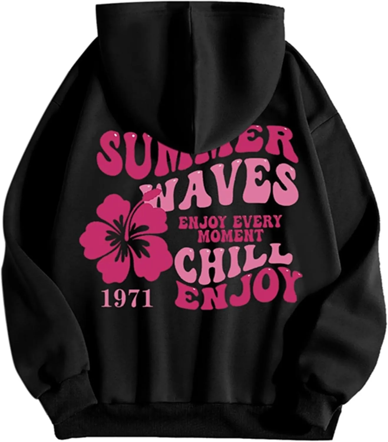 Pink Palm Puff Hoodie Preppy Y2k Hoodie Cute Graphic Hoodies for Teen Girls Oversized Clothes