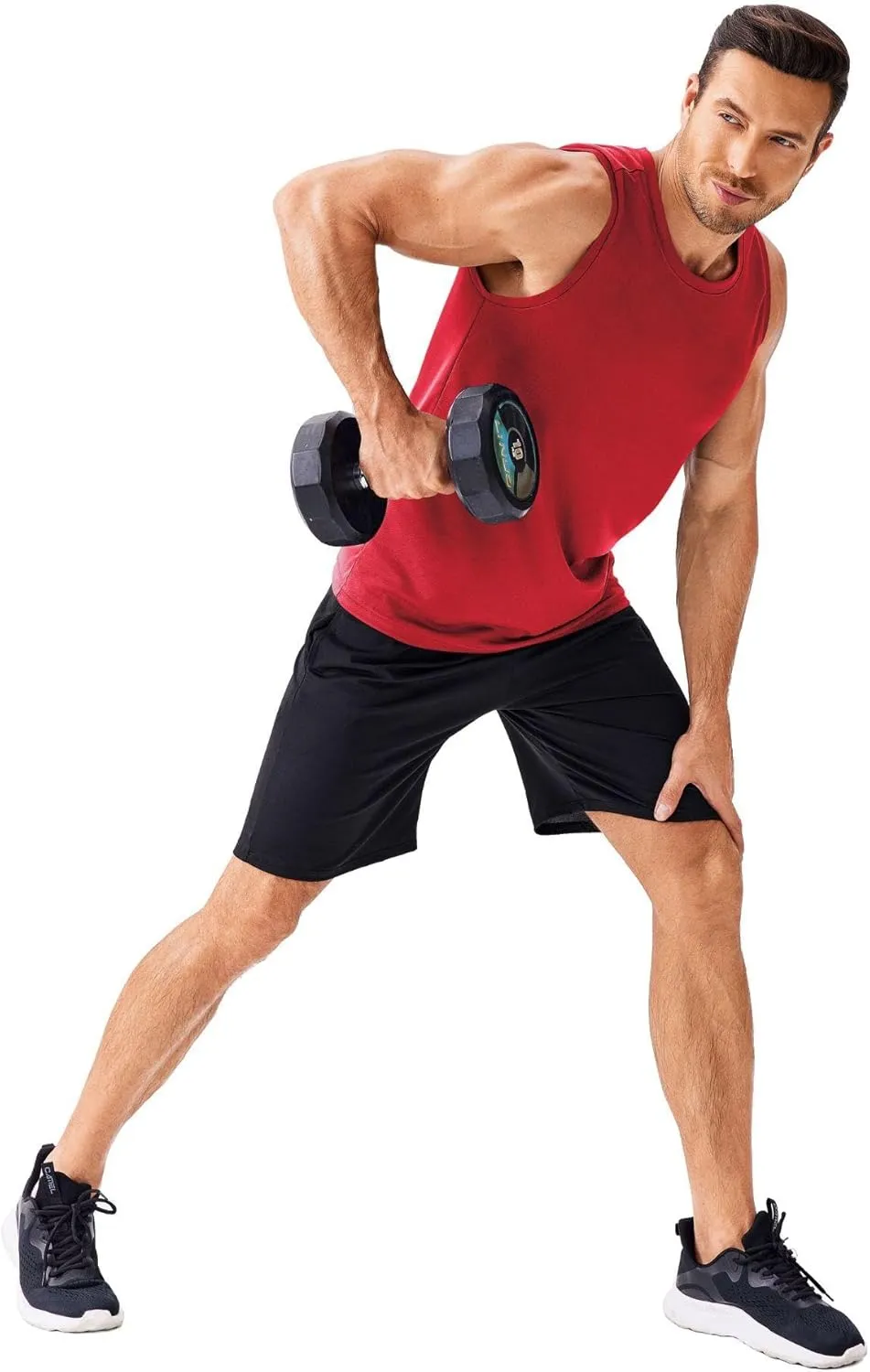 PINSPARK Men's 3 Pack Workout Tank Tops Quick Dry Sleeveless Muscle Tee Gym Bodybuilding Fitness Shirts for Men