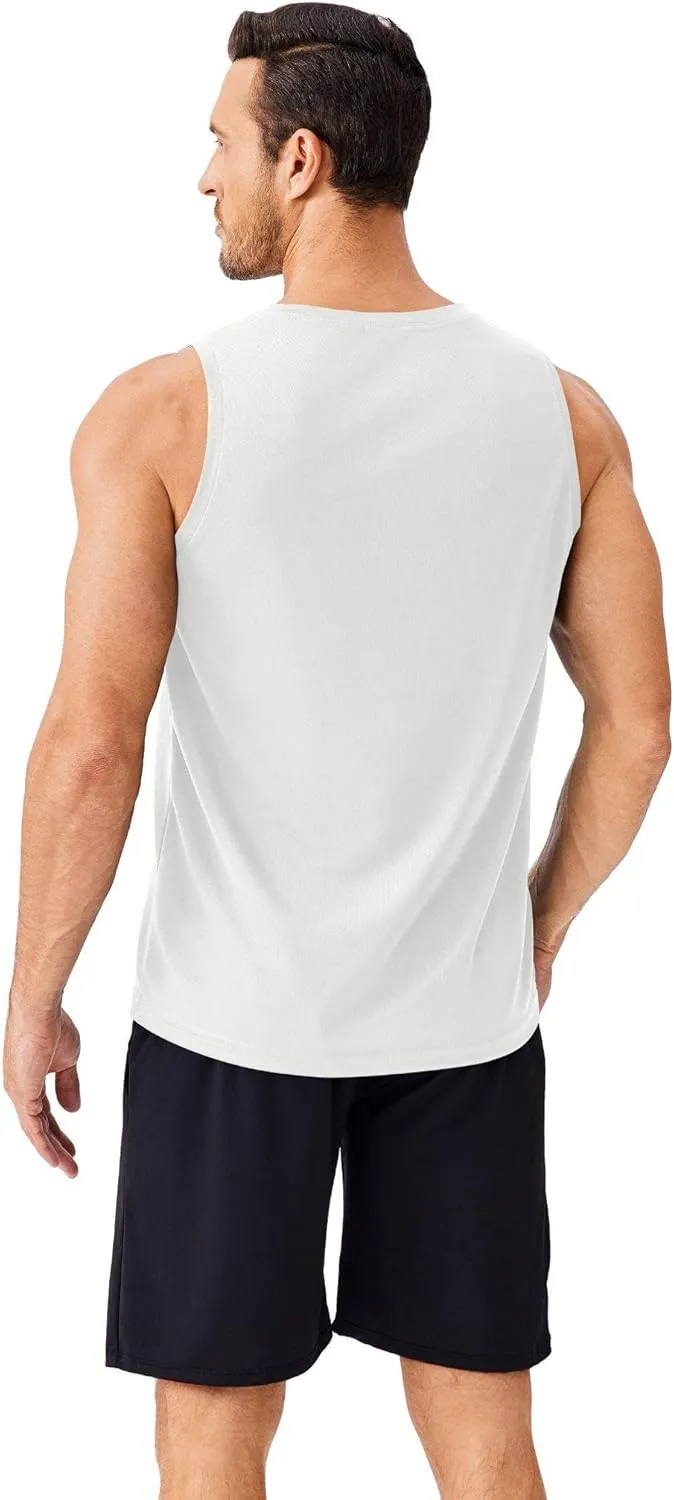 PINSPARK Men's 3 Pack Workout Tank Tops Quick Dry Sleeveless Muscle Tee Gym Bodybuilding Fitness Shirts for Men