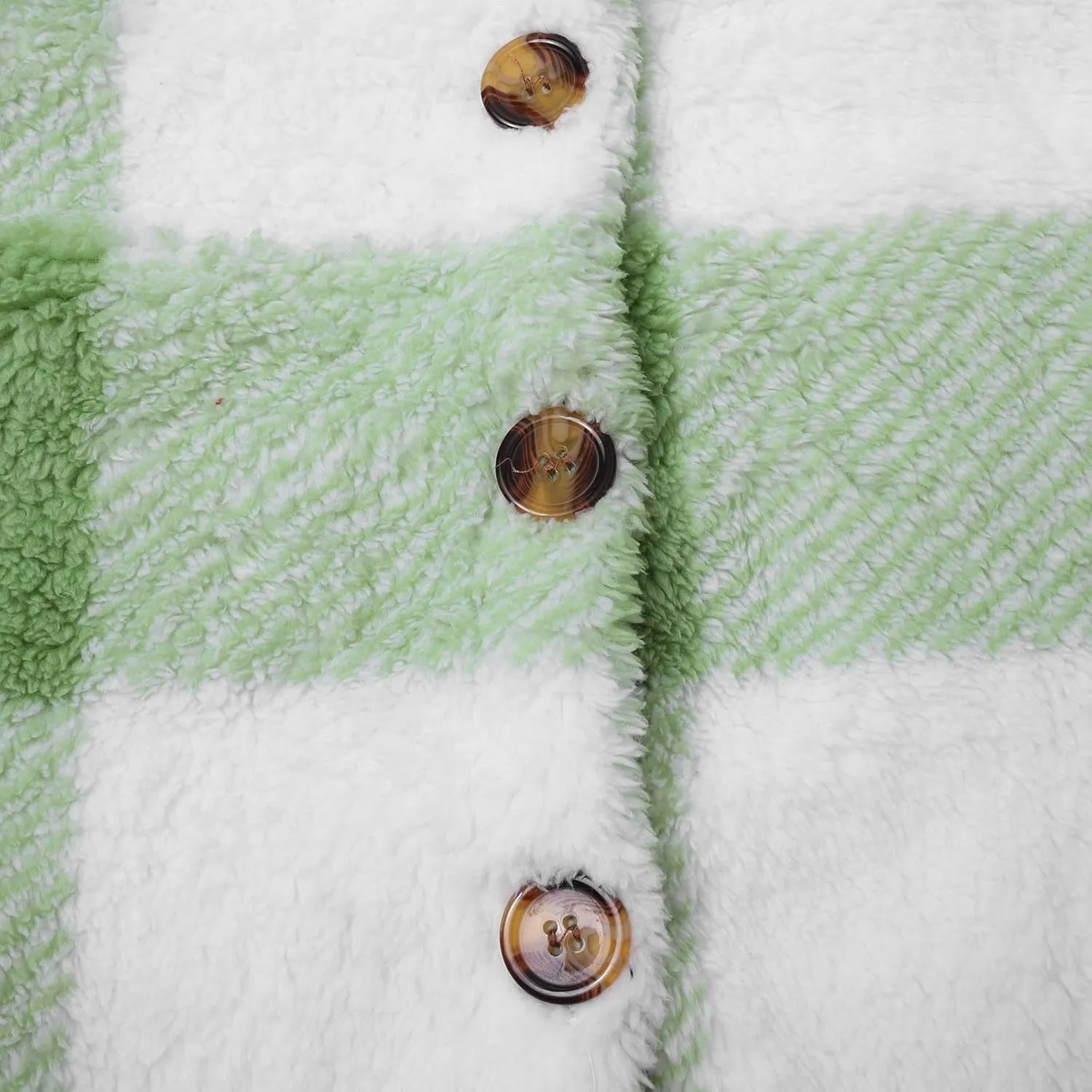 Plaid Fleece Shacket Jacket Womens Oversized Flannel Button Fall Hoodie Jackets With Pockets Warm Winter Coats
