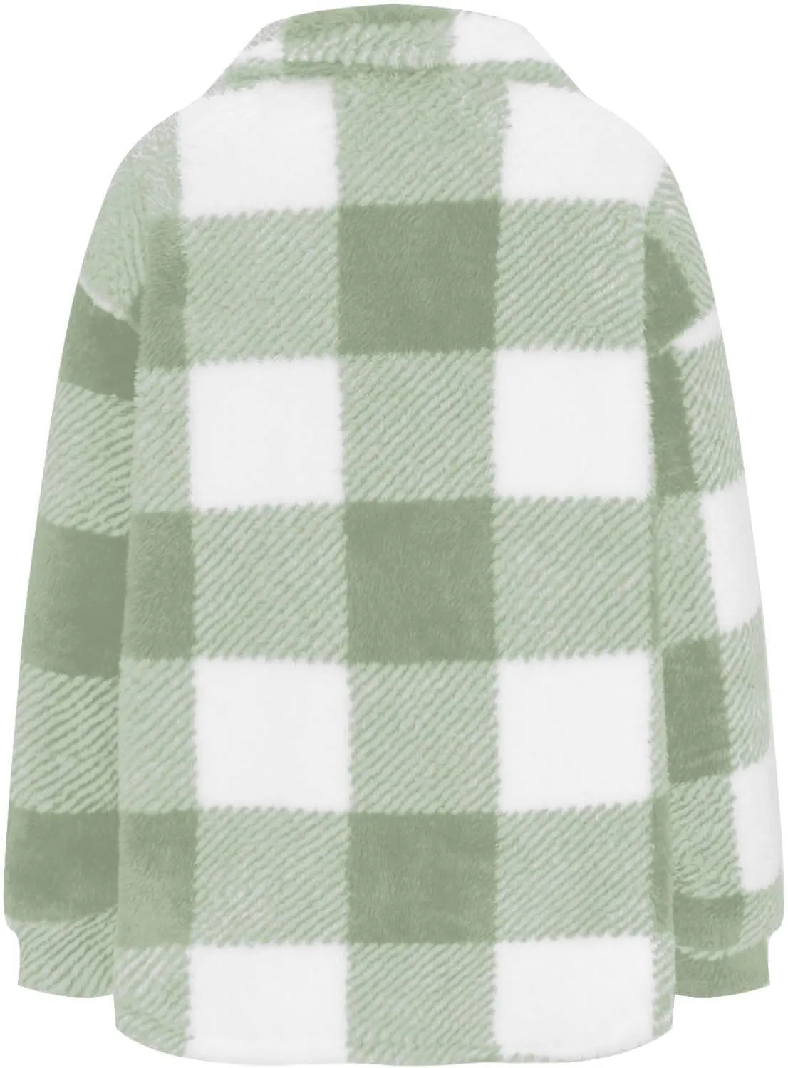 Plaid Fleece Shacket Jacket Womens Oversized Flannel Button Fall Hoodie Jackets With Pockets Warm Winter Coats