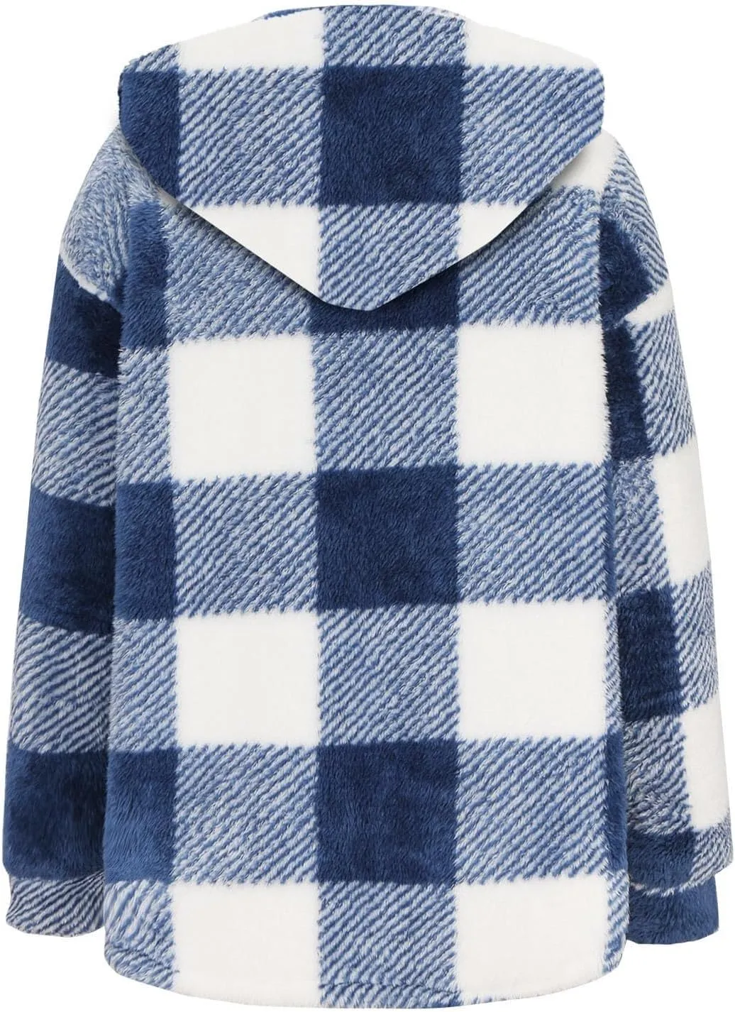Plaid Fleece Shacket Jacket Womens Oversized Flannel Button Fall Hoodie Jackets With Pockets Warm Winter Coats
