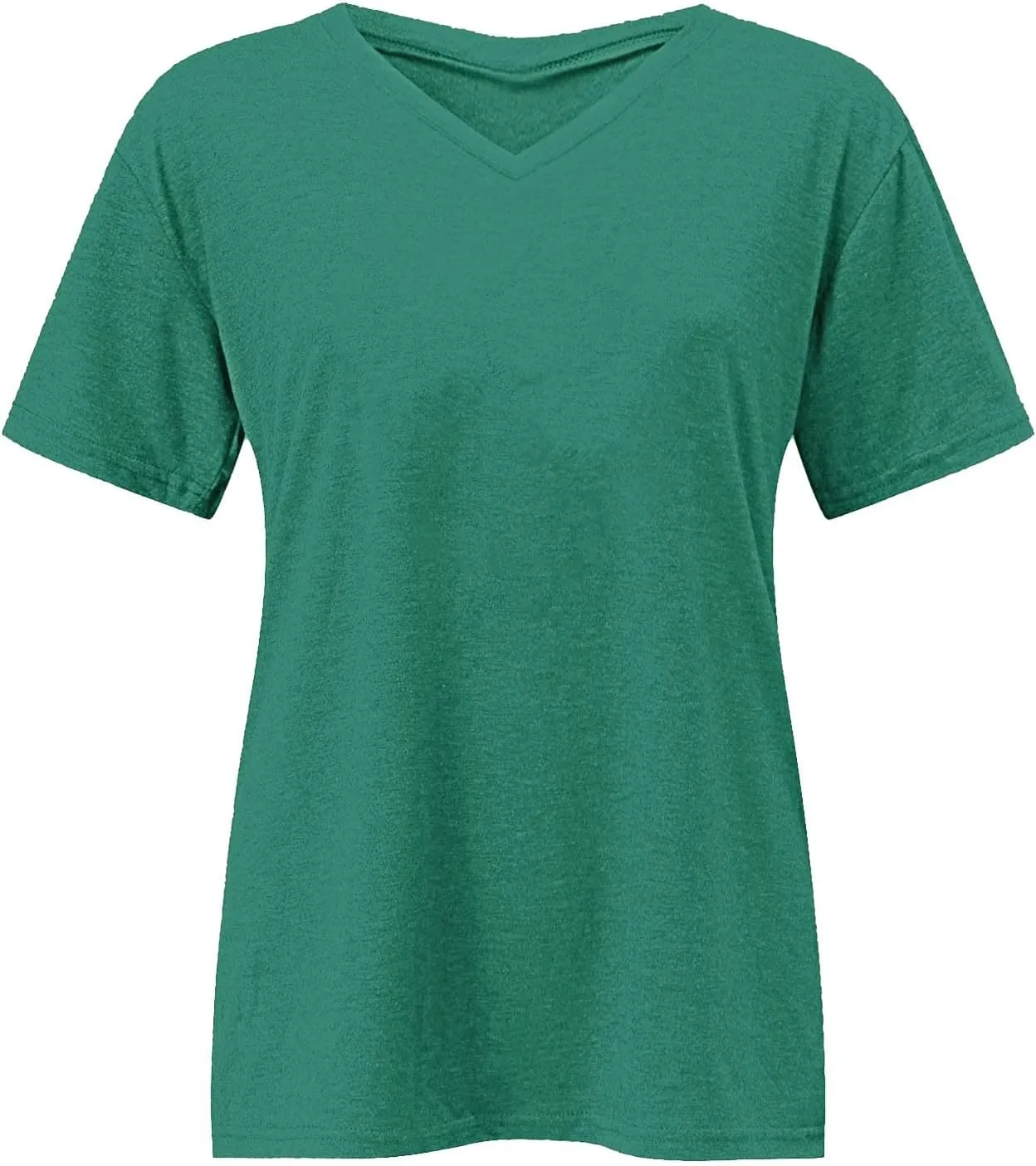 Plus Size V Neck T Shirts Womens Solid Color Short Sleeve Tops Casual Summer Tshirts Loose Fit Tee