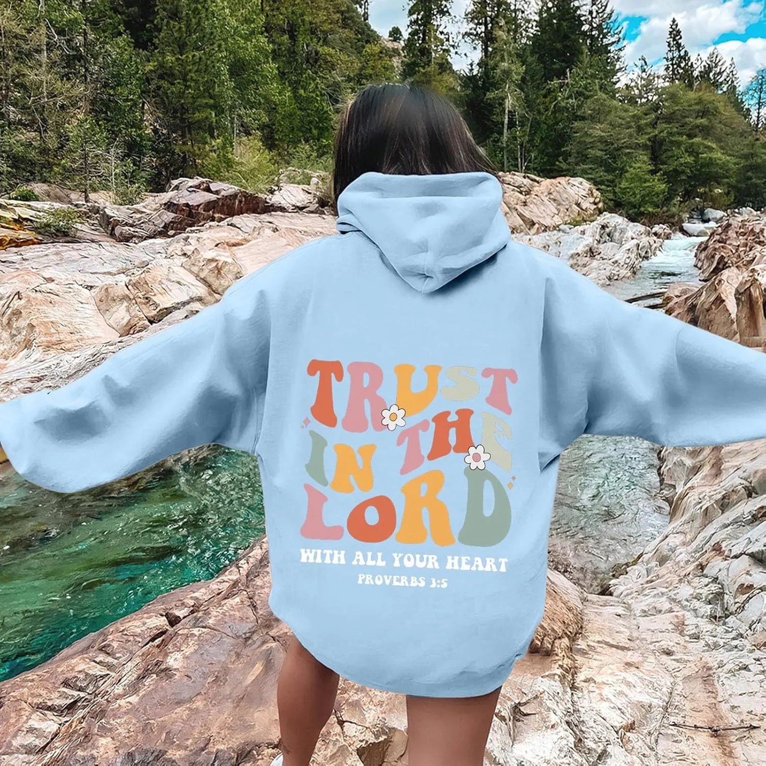 Preppy Graphic Hoodies for Teen Girls Pink Palm Puff hoodie 2024 Fall Fashion Long Sleeve Sweatshirts with Pockets