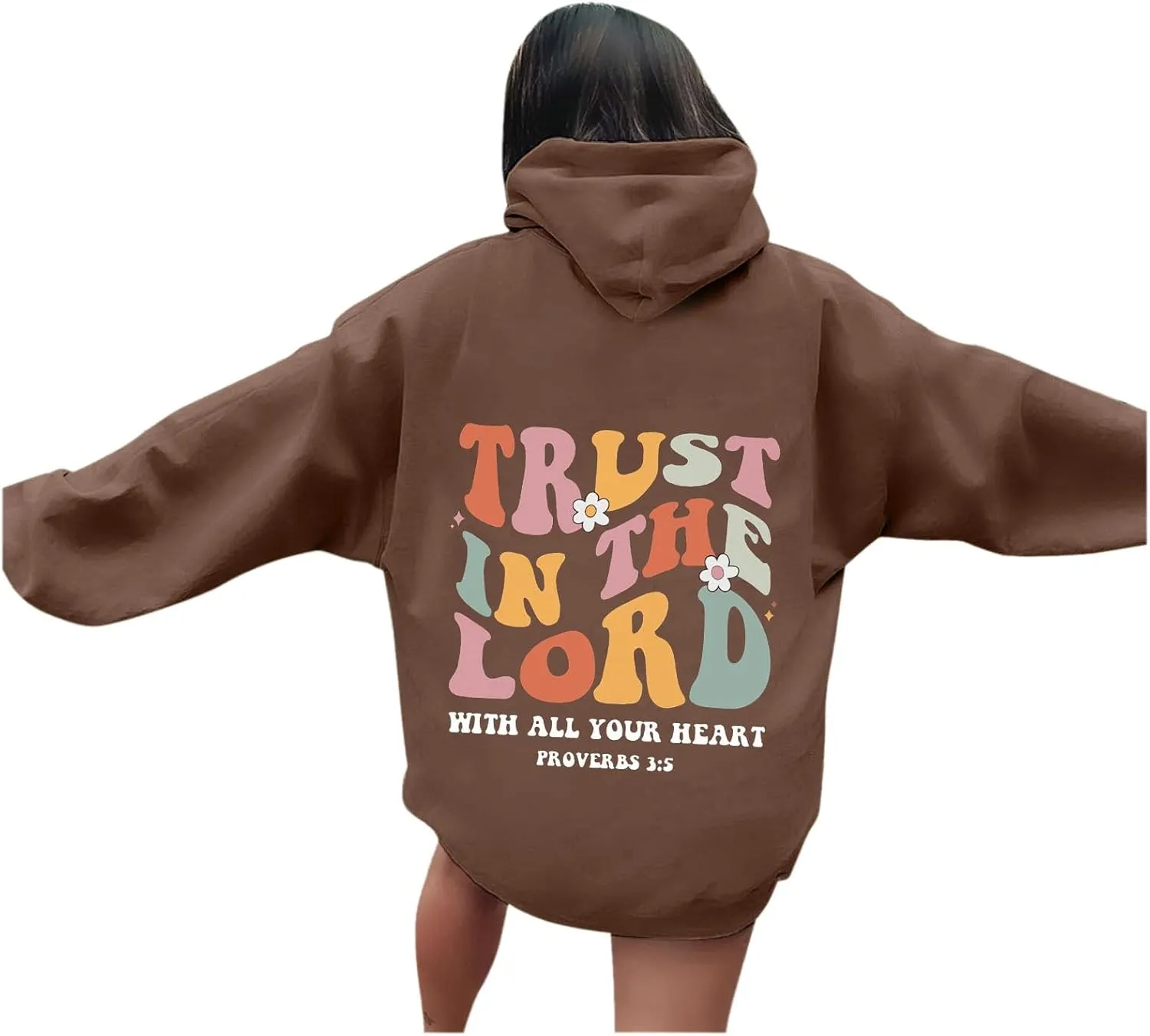 Preppy Graphic Hoodies for Teen Girls Pink Palm Puff hoodie 2024 Fall Fashion Long Sleeve Sweatshirts with Pockets