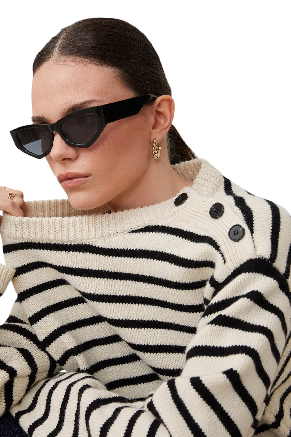 Prisma Sweater - Black/White Stripe