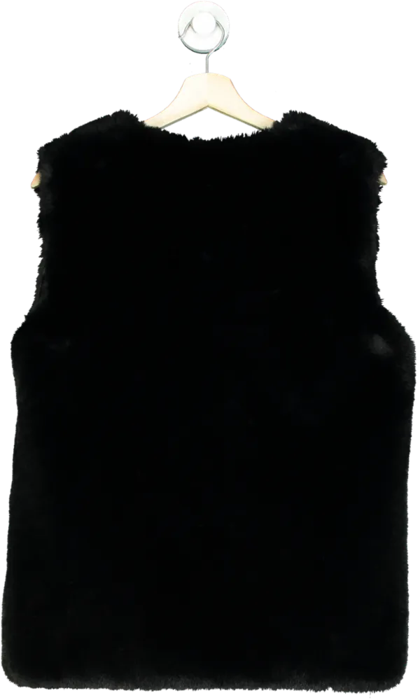 QED Black Faux Fur Gilet UK S