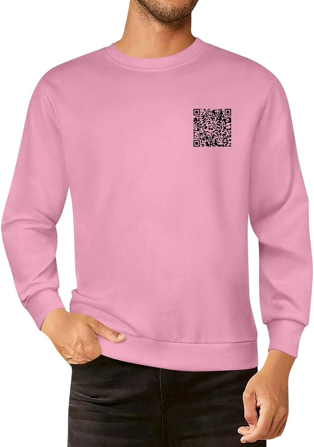 Qr Code Hoodie for Men Women Funny Fuck You Qr Code Graphic Drawstring Trendy Oversized Sweatshirt Pullover
