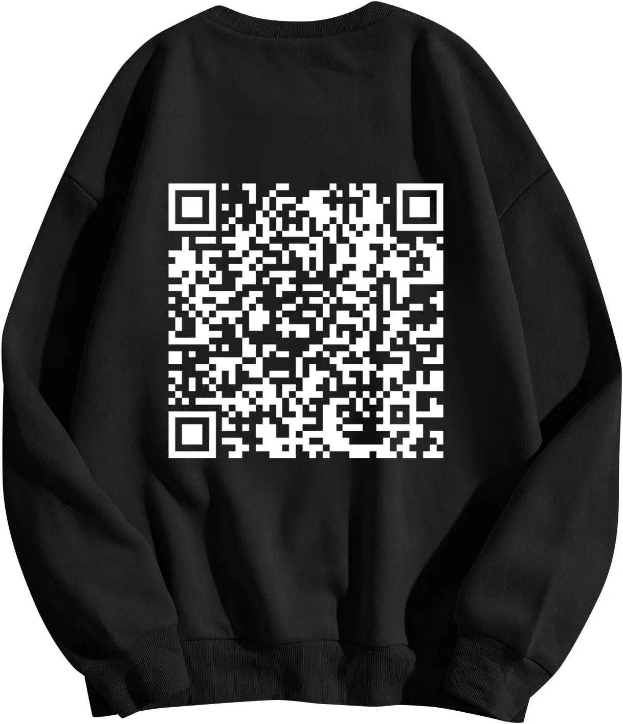 Qr Code Hoodie for Men Women Funny Fuck You Qr Code Graphic Drawstring Trendy Oversized Sweatshirt Pullover