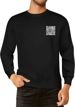 Qr Code Hoodie for Men Women Funny Fuck You Qr Code Graphic Drawstring Trendy Oversized Sweatshirt Pullover