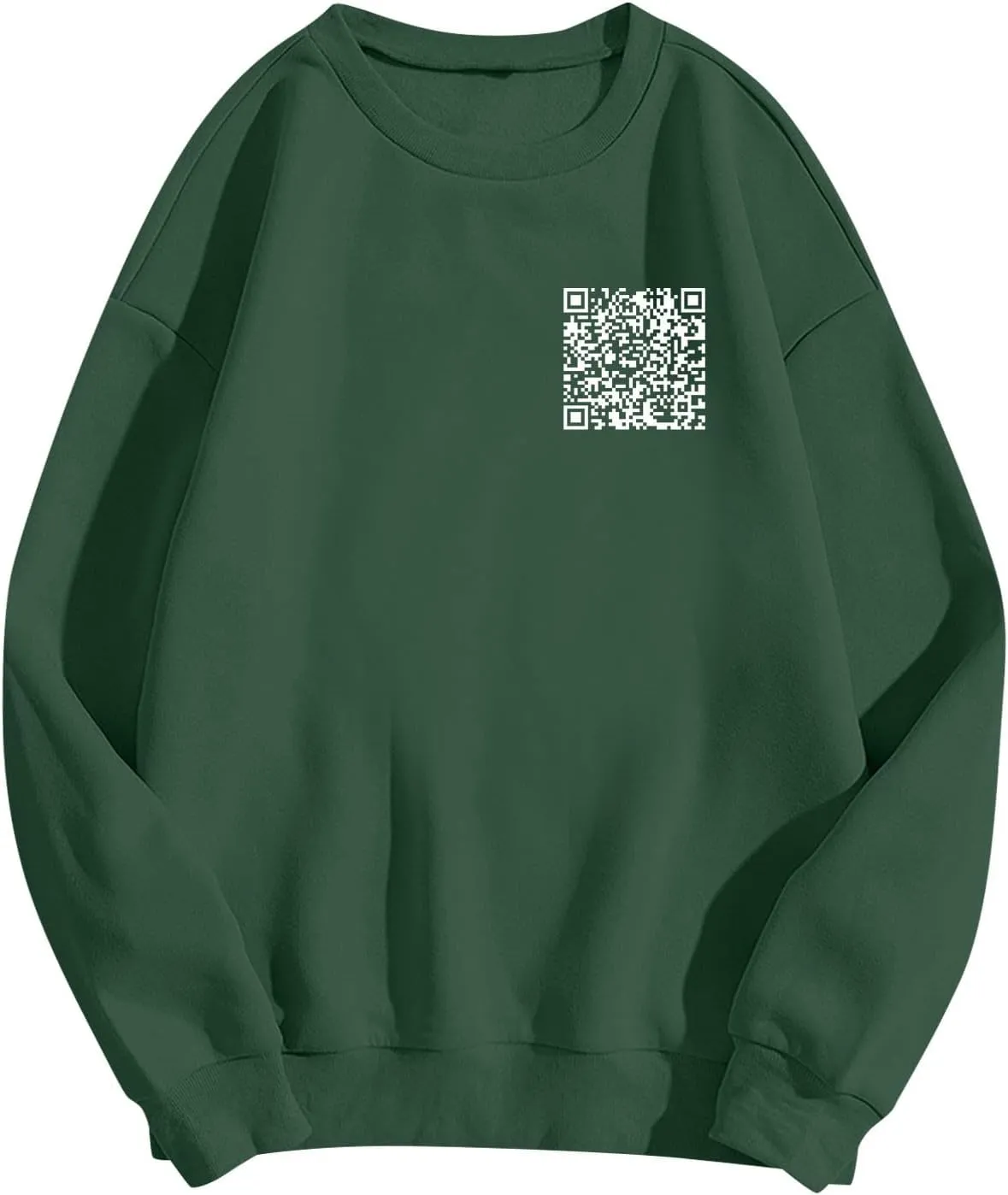 Qr Code Hoodie for Men Women Funny Fuck You Qr Code Graphic Drawstring Trendy Oversized Sweatshirt Pullover