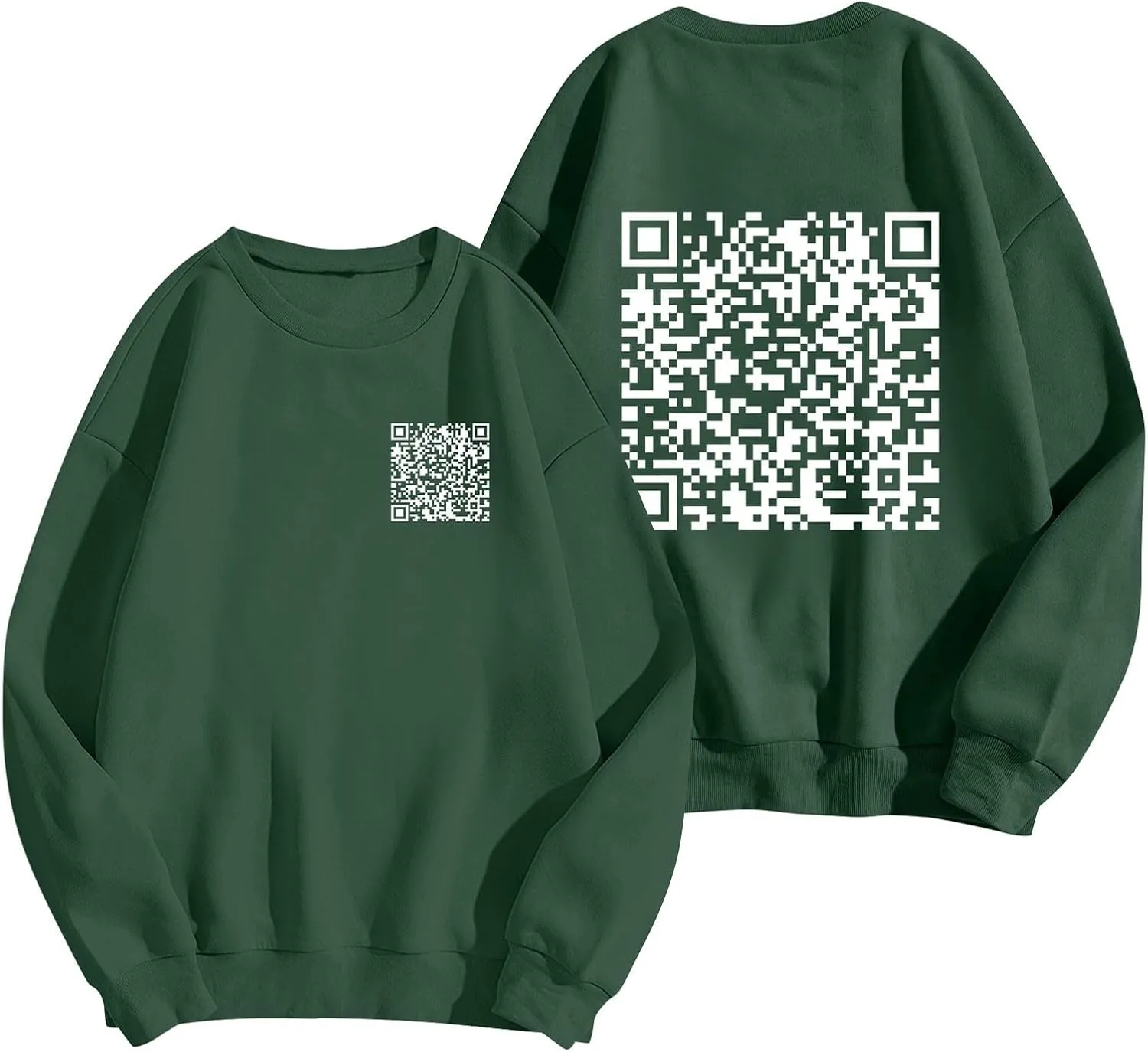 Qr Code Hoodie for Men Women Funny Fuck You Qr Code Graphic Drawstring Trendy Oversized Sweatshirt Pullover