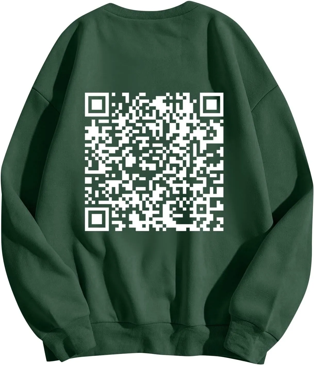 Qr Code Hoodie for Men Women Funny Fuck You Qr Code Graphic Drawstring Trendy Oversized Sweatshirt Pullover