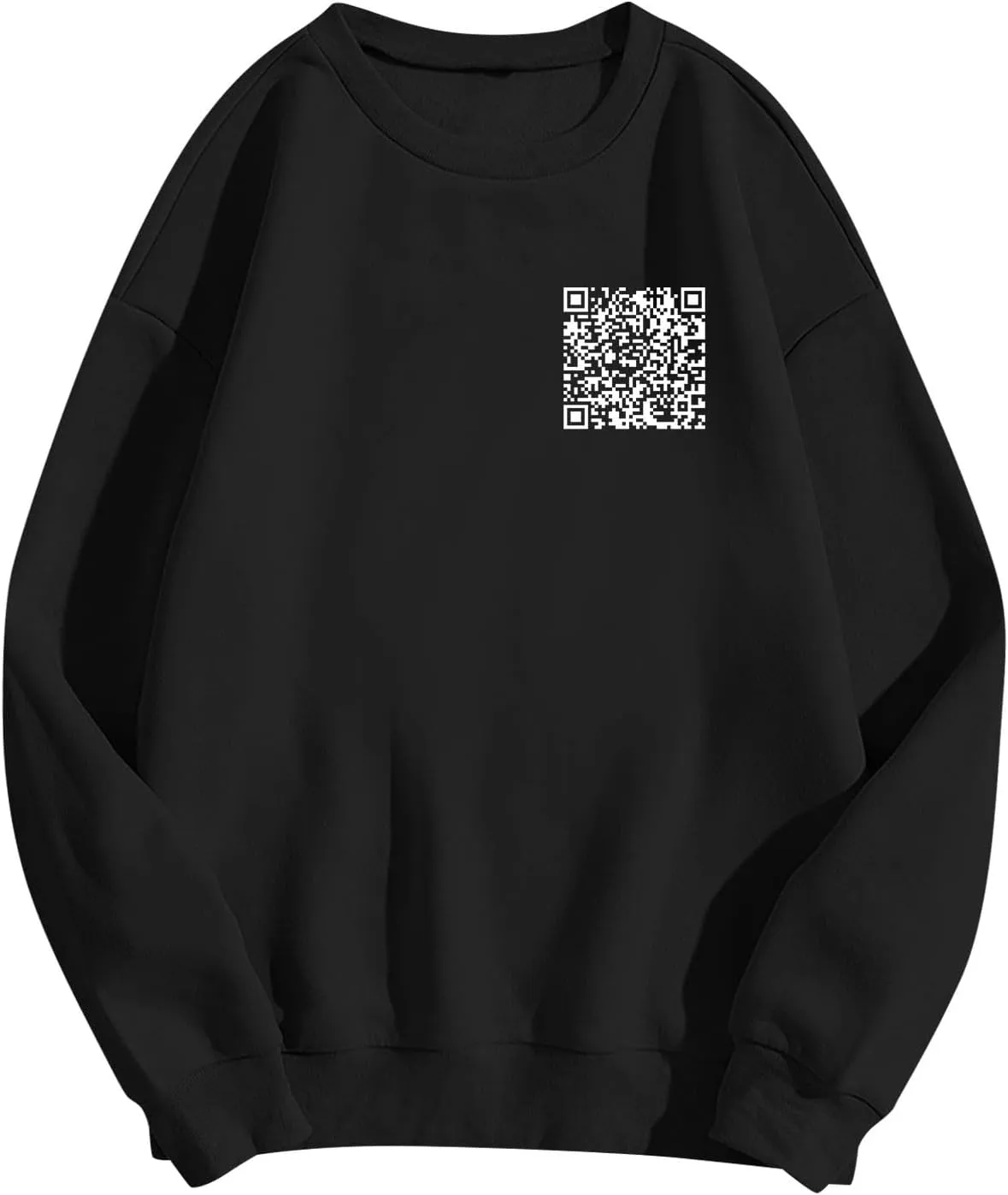 Qr Code Hoodie for Men Women Funny Fuck You Qr Code Graphic Drawstring Trendy Oversized Sweatshirt Pullover
