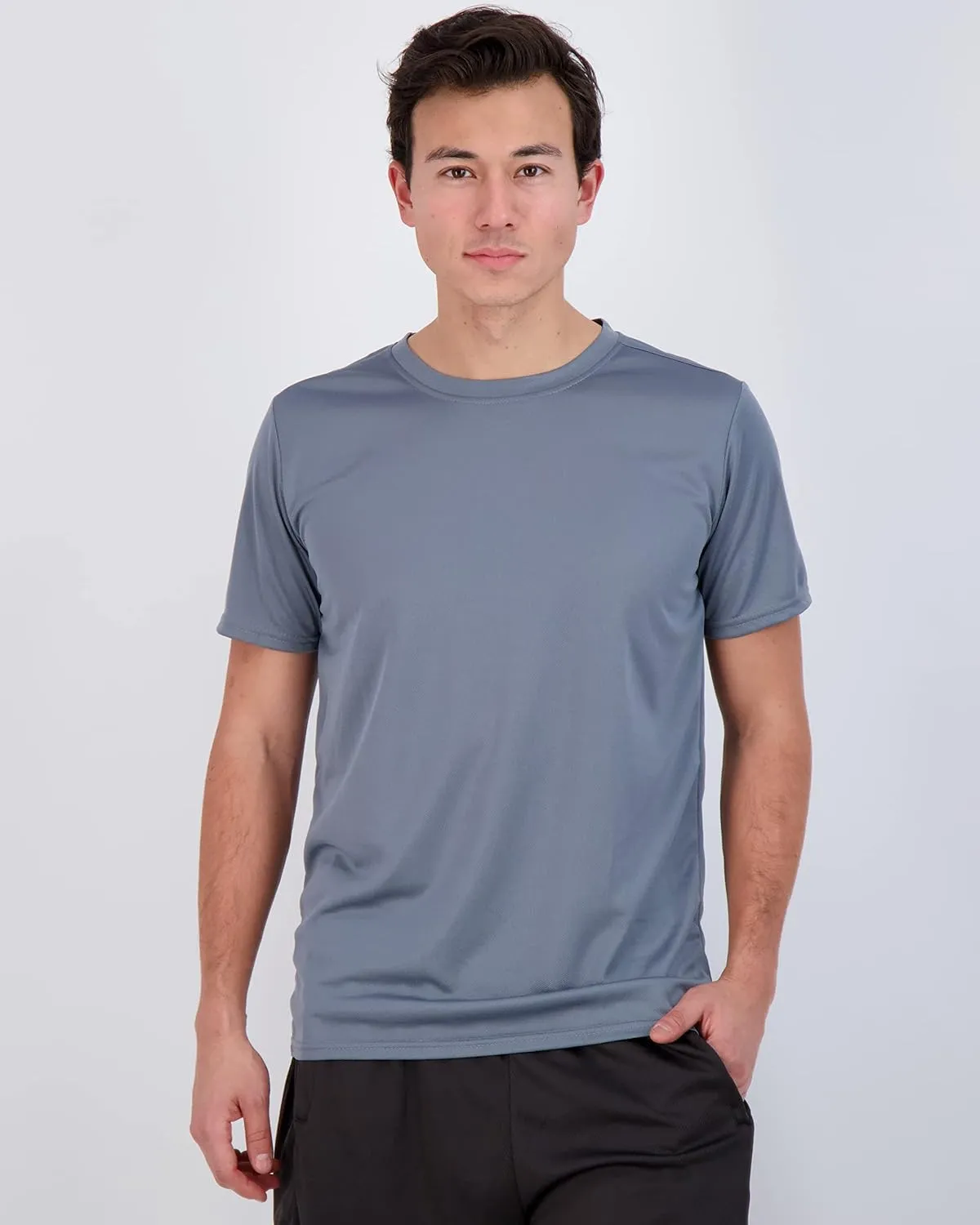Real Essentials 5 Pack Mens Active Quick Dry Mesh Crew Neck T Shirts | Athletic Short Sleeve Tee (Available in Big & Tall)