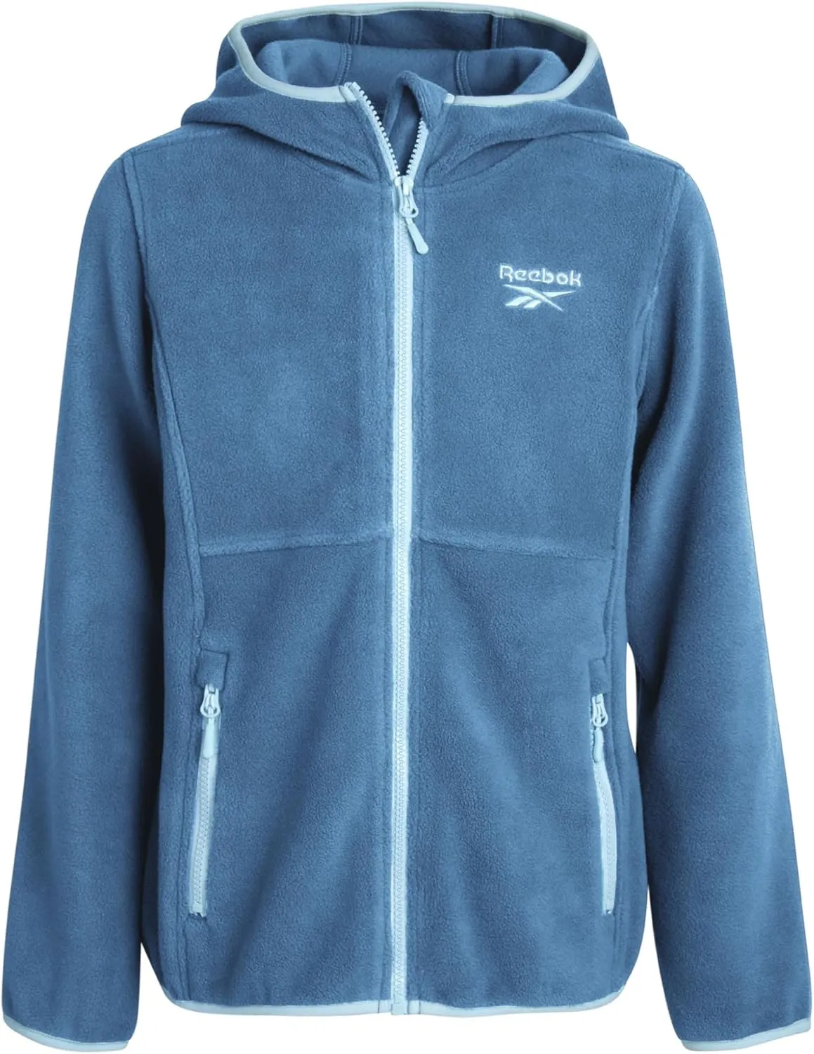 Reebok Girls' Fleece Jacket - Lightweight Polar Fleece Hoodie Sweatshirt Zip Up Jacket for Girls (Sizes: 4-16)