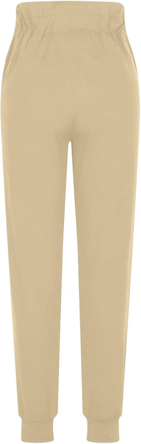 RKSTN Womens Fall Winter Yoga Pants Fleece Lined Leggings High Waist Drawstring Stretchy Sports Running Fitness Pant
