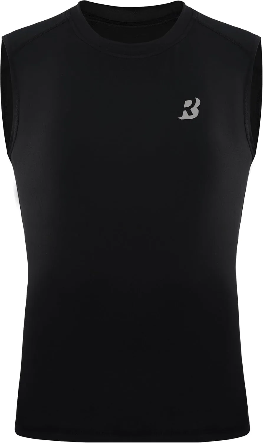Roadbox Boys Youth Sleeveless Compression Shirt, Quick Dry Kids Undershirt, Athletic Soft Tank Tops Sport Shirts Basketball