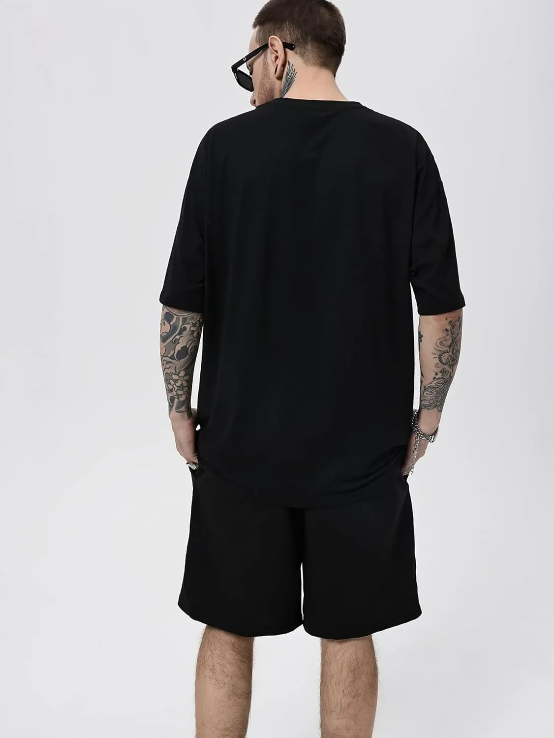 SOLY HUX Men's Letter Graphic Short Sleeve Tee and Drawstring Waist Track Shorts Set Casual 2 Piece Outfit