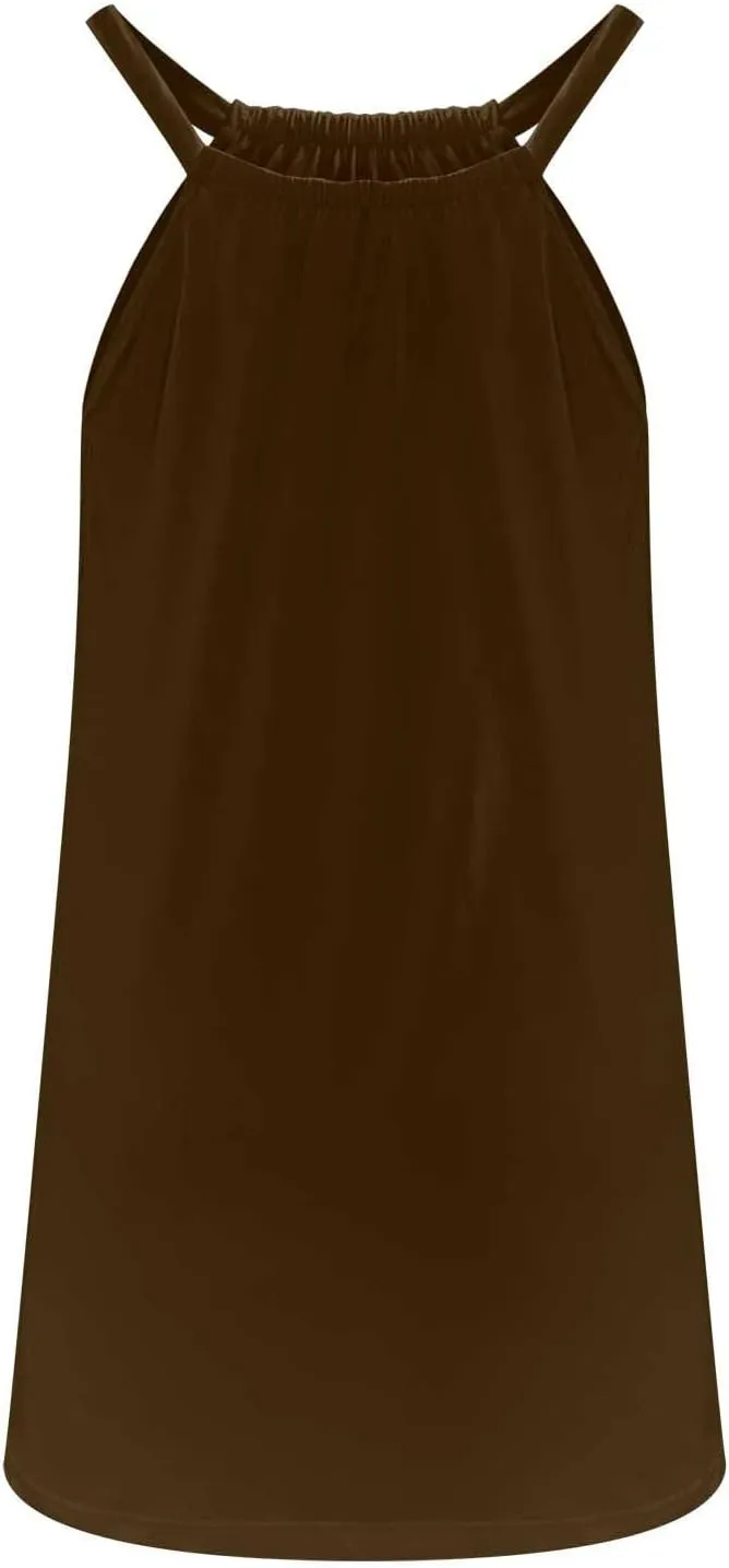 Sun Dresses Women Sleeveless Crewneck Mini Dress Ruffle Summer Beach Coverup Sundress Casual Hawaiian Outfits