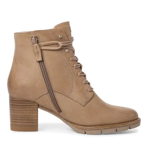 Tamaris 25108-29 474 Ladies Desert Nubuck Zip & Lace Ankle Boots