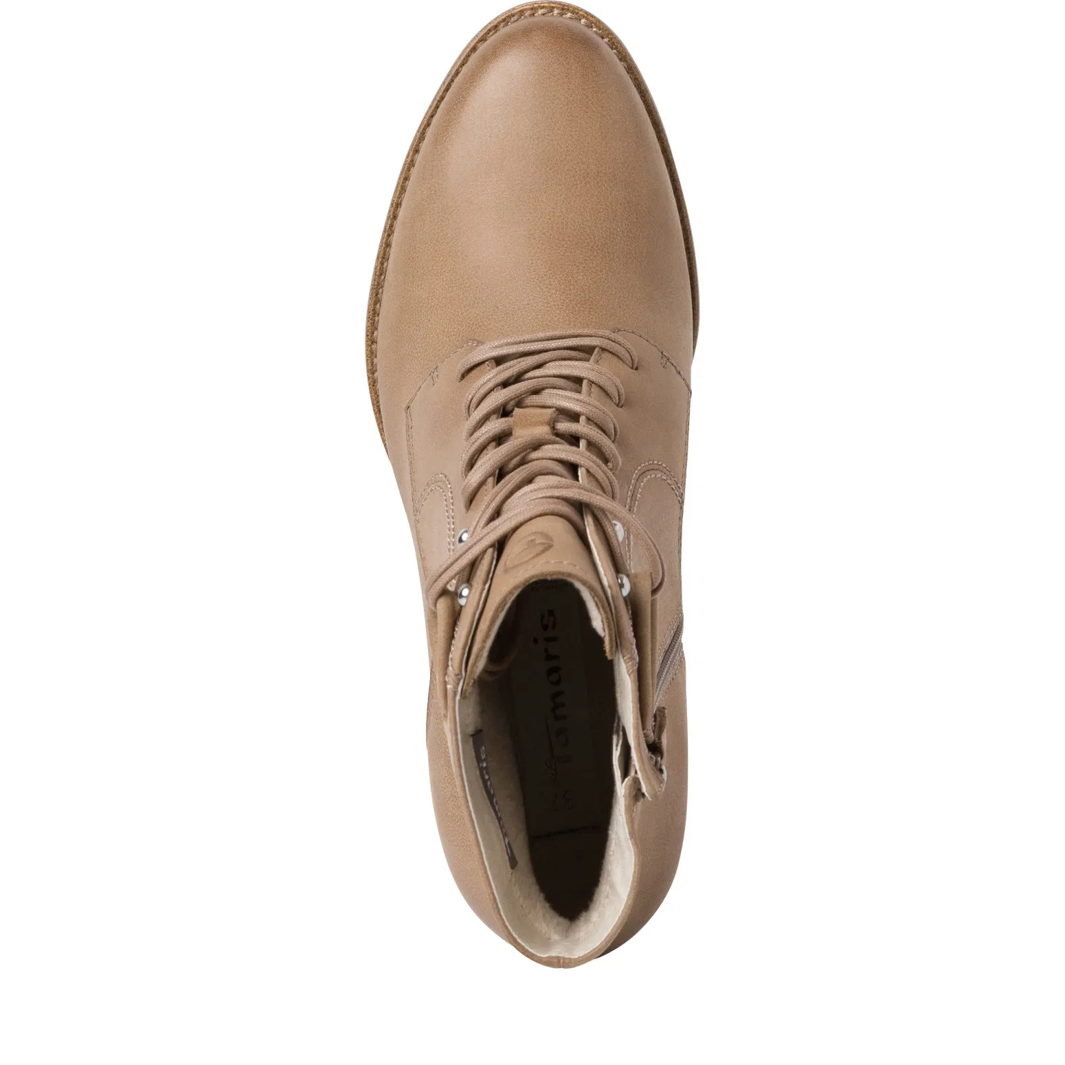 Tamaris 25108-29 474 Ladies Desert Nubuck Zip & Lace Ankle Boots