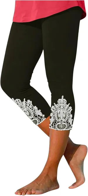 TARIENDY Capri Leggings for Women 2025 Trendy High Waist Workout Pants Tummy Control Loose Comfy Yoga Sweatpants Trouser