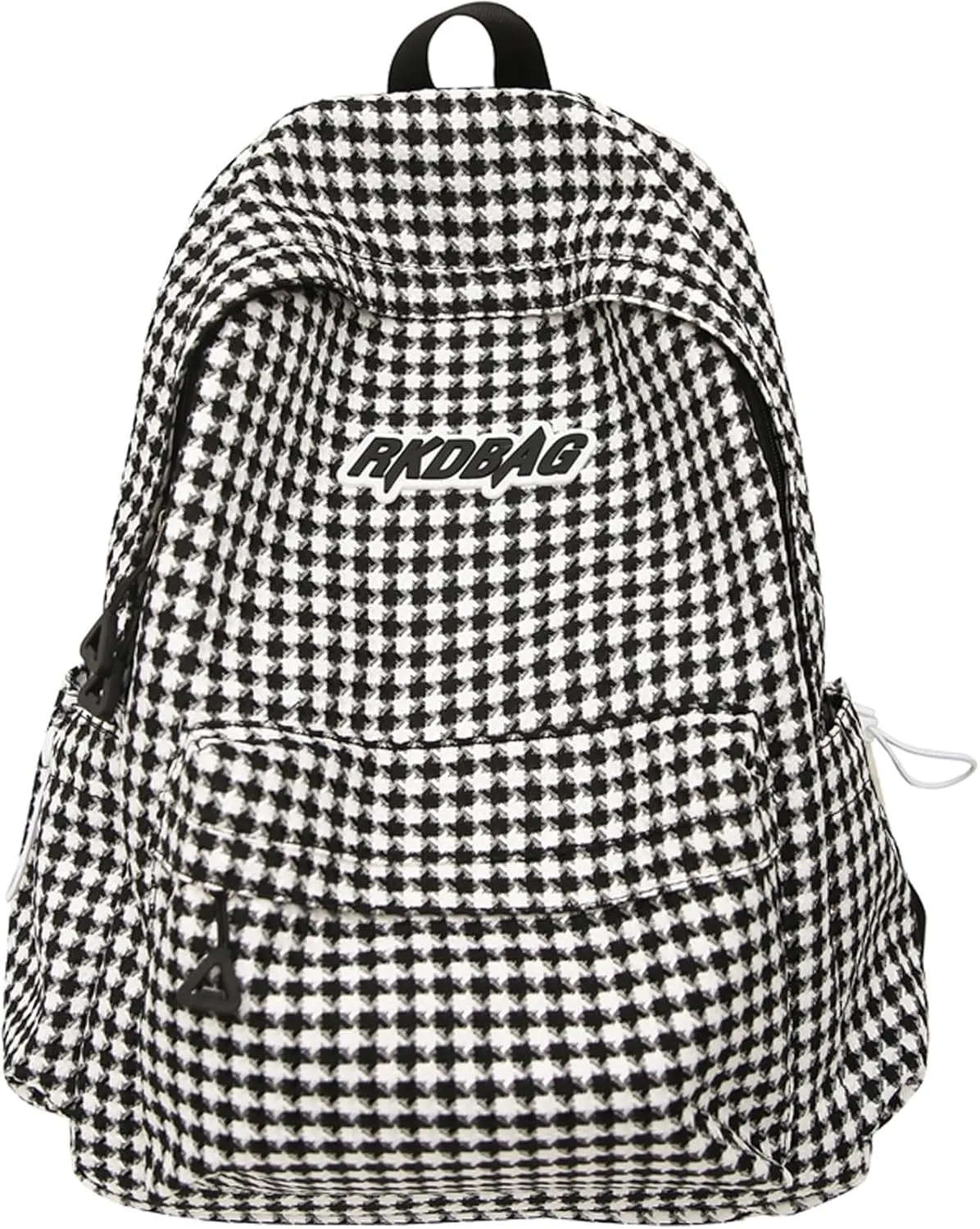 Teclado Casual Backpack Houndstooth Style Cute Bookbags Lightweight Laptop Bag Travel Daypacks (Black)