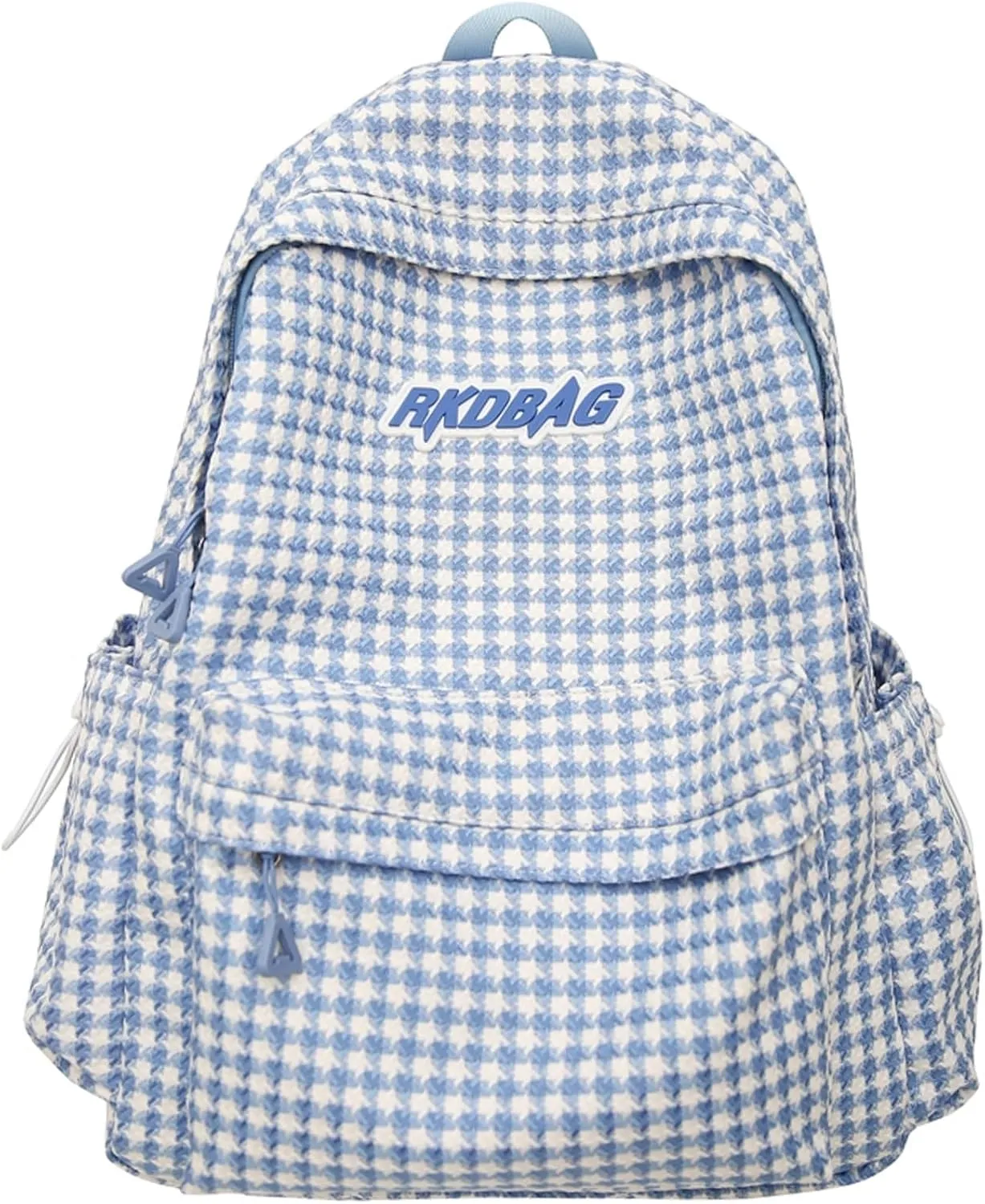 Teclado Casual Backpack Houndstooth Style Cute Bookbags Lightweight Laptop Bag Travel Daypacks (Blue)