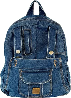 Teclado Denim Backpack Casual Bookbags Lightweight Outing Travel Daypacks (Dark Blue)
