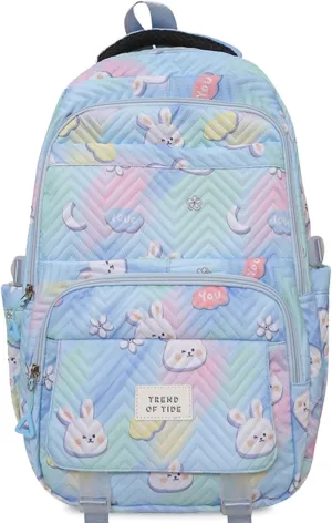 Teclado Kawaii Backpack 18.1 Inch Cute Bookbags Lightweight Laptop Bag Casual Travel Daypacks (Blue)