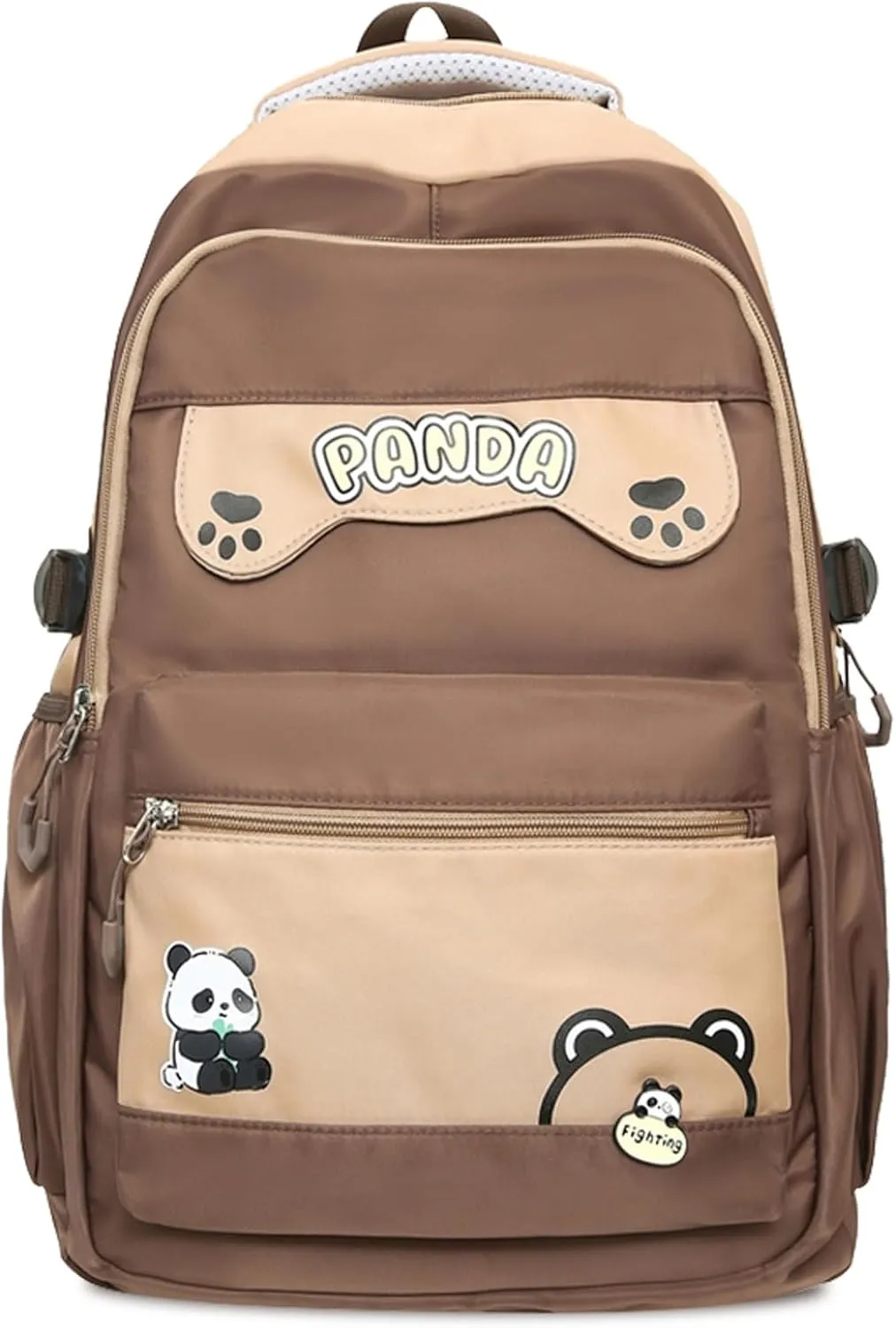 Teclado Kawaii Backpack 18.1 Inch Cute Bookbags Lightweight Laptop Bag Casual Travel Daypacks (Brown)