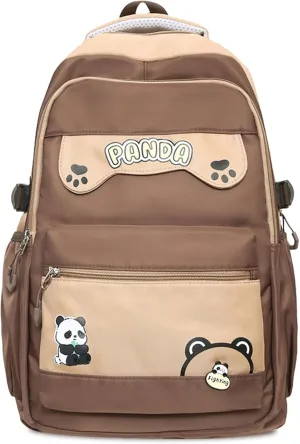 Teclado Kawaii Backpack 18.1 Inch Cute Bookbags Lightweight Laptop Bag Casual Travel Daypacks (Brown)