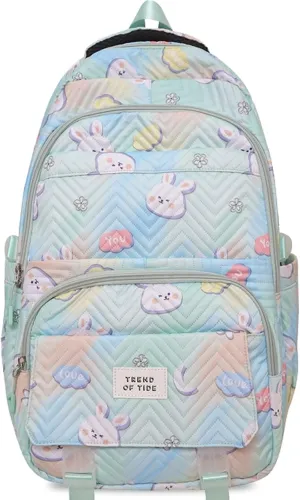 Teclado Kawaii Backpack 18.1 Inch Cute Bookbags Lightweight Laptop Bag Casual Travel Daypacks (Green)