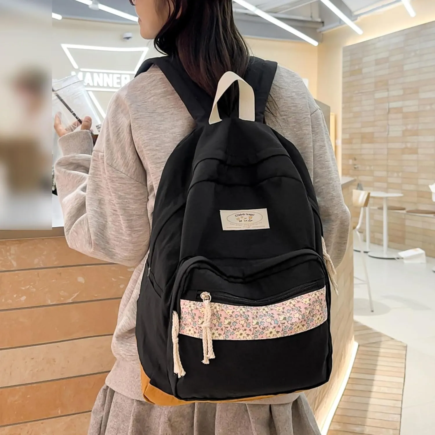Teclado Kawaii Backpack Casual Bookbags Cute Lightweight Laptop Bag Travel Daypacks (Black)