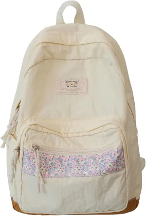 Teclado Kawaii Backpack Casual Bookbags Cute Lightweight Laptop Bag Travel Daypacks (White)