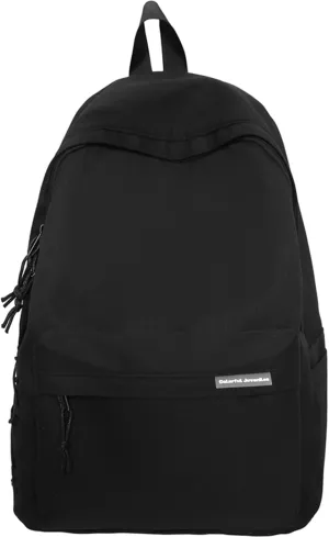 Teclado Plain Backpack Casual Bookbags Lightweight Laptop Bag Outing Travel Daypacks (Black)
