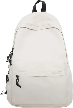Teclado Plain Backpack Casual Bookbags Lightweight Laptop Bag Outing Travel Daypacks (White)